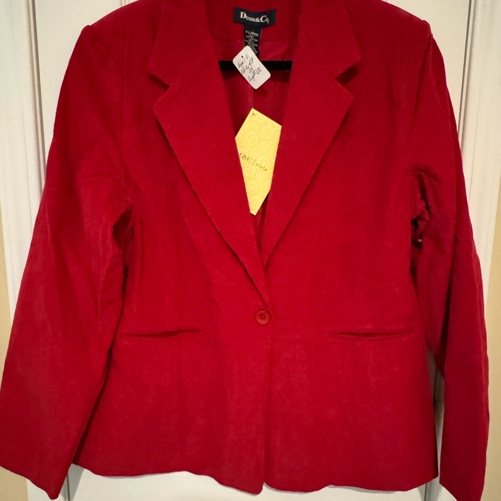 Denim&Co Vibrant Red Women's Blazer